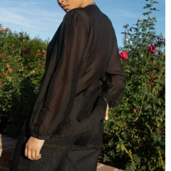 Meera Blouse Lisa Says Gah - Black Organza - XL only - Picture 4 of 4